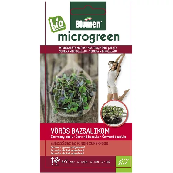 BLUMEN BIO MICROGREEN - MINI SALÁTA VÖRÖS BAZSALIKOM MAG 10G